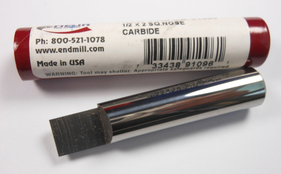 Carbide Square Engraving Cutter 1/2" 1FL 9/16" LOC x 2" OAL