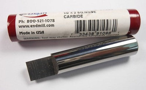 Carbide Square Engraving Cutter 1/2" 1FL 9/16" LOC x 2" OAL