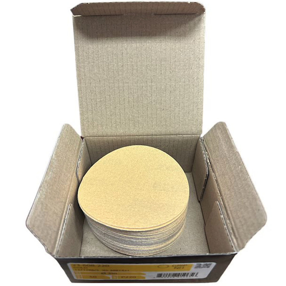 Mirka 23-608-220 Gold 3" 220 Grit Grip Sanding Disc (Pack of 50)