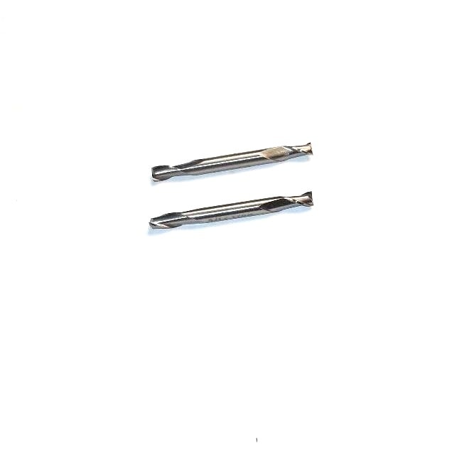Double Square End Mills 3/16" 2FL HSS 3/16" x 9/32" x 2" (2 Pcs)