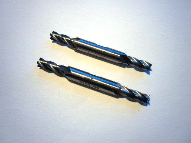 Double Square End Mills 9/32" 4FL HSS 3/8" x 11/16" x 3-3/8" (2 Pcs)