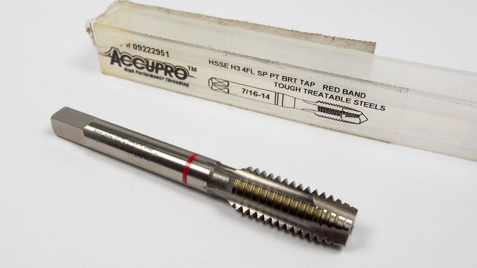 Plug Spiral Point Tap 7/16-14 H3 4FL HSSE UNC Red Band
