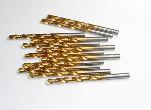 HERTEL Jobber Length Drills "K" HSS 118° TiN 4-1/4" USA (12 Pcs)