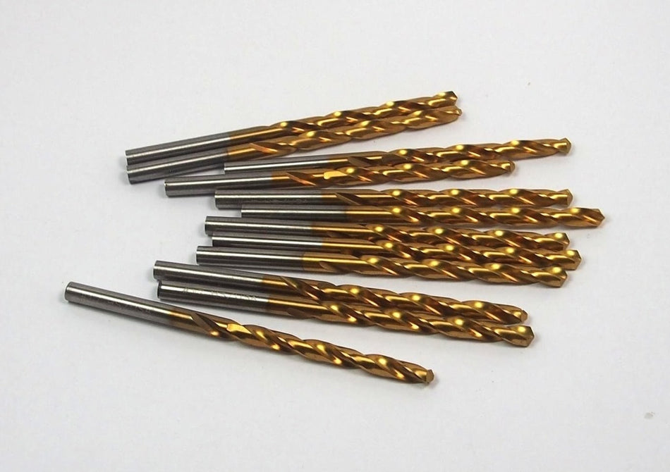 Jobber Length Drills #17 0.173" HSS TiN 118° 2-3/16" LOC x 3-3/8" OAL (12 Pcs)