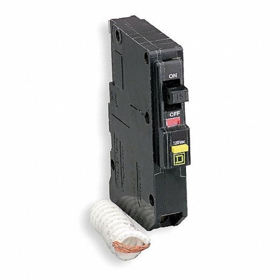 Square D QOB115AFI 120/240V 15A 1P Miniature Circuit Breaker -