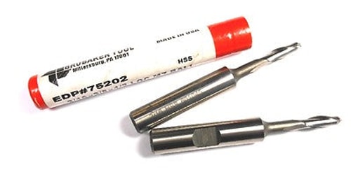 BRUBAKER Ball End Mills 3/16" 2FL HSS 75202 (2 Pcs)