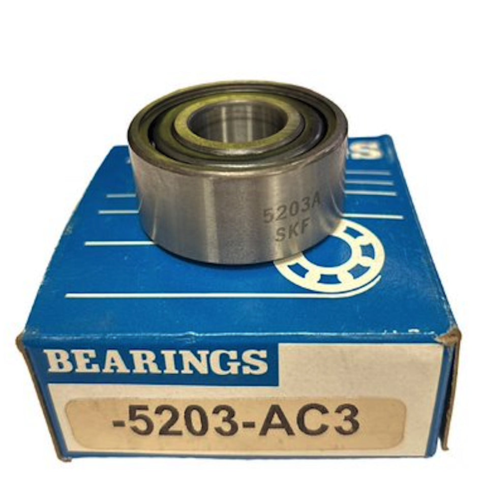 SKF 5203-AC3 11/16" x 1-1/16" Double Row Angular Contact Ball Bearing -