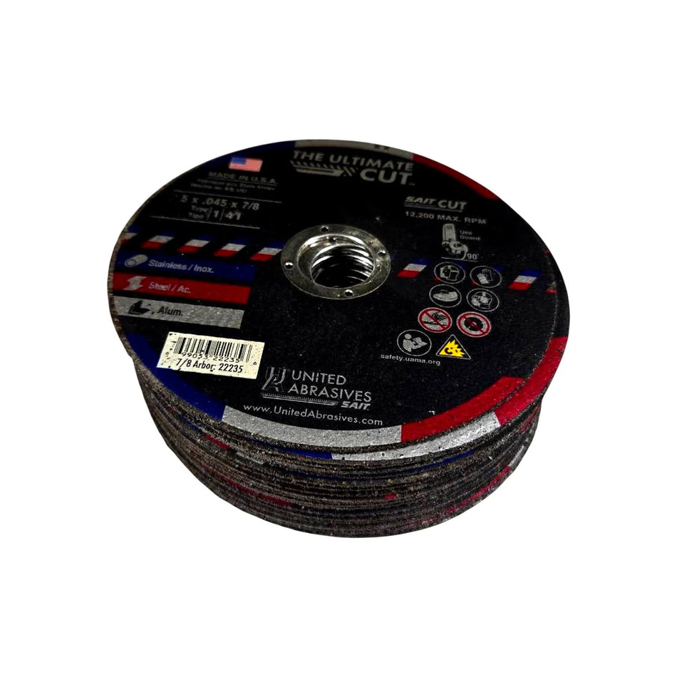 SAIT 22235 5x.045x7/8in Type 1 Aluminum Oxide Cut-Off Wheel (Pack of 25)