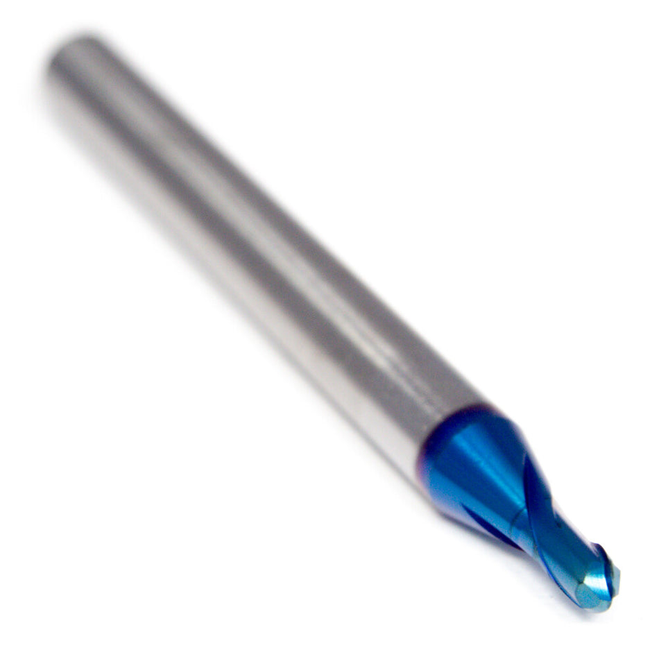 YG1 G8A43008 Carbide Extended Neck Ball End Mill 1/8" 2FL Blue X5070