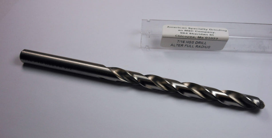 ASG Alter Full Radius Drill 7/16" HSS