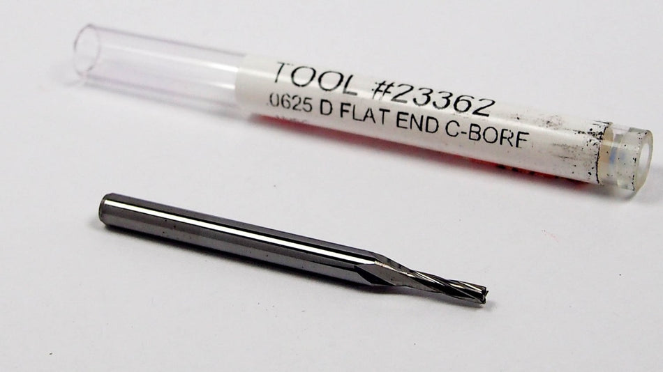 HARVEY Carbide Flat Counterbore 1/16" 4FL 1/8" x 1/4" x 1-1/2" 23362