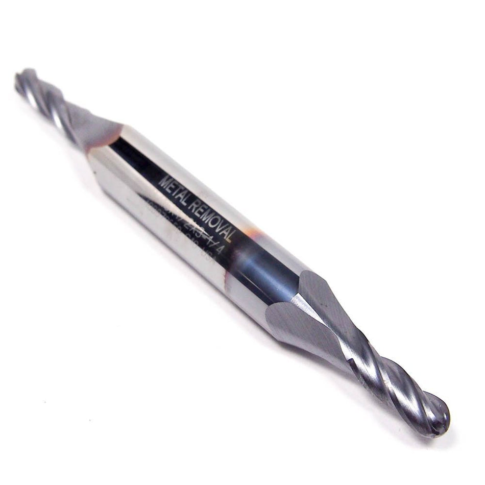 METAL REMOVAL Carbide Double Ball End Mill 3/16" 4FL TiCN M34765