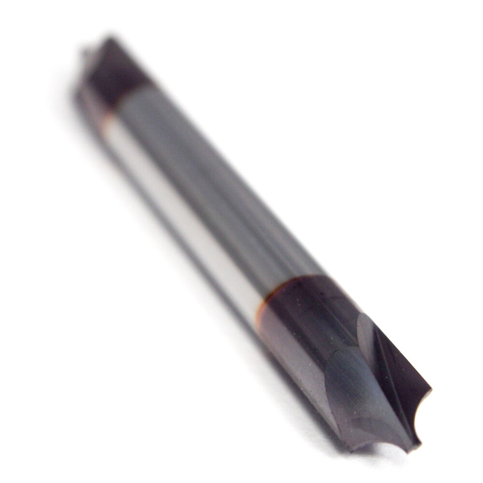 Harvey 46100-C3 Carbide Double Corner Rounding End Mill 0.100" x 1/4" 2FL AlTiN
