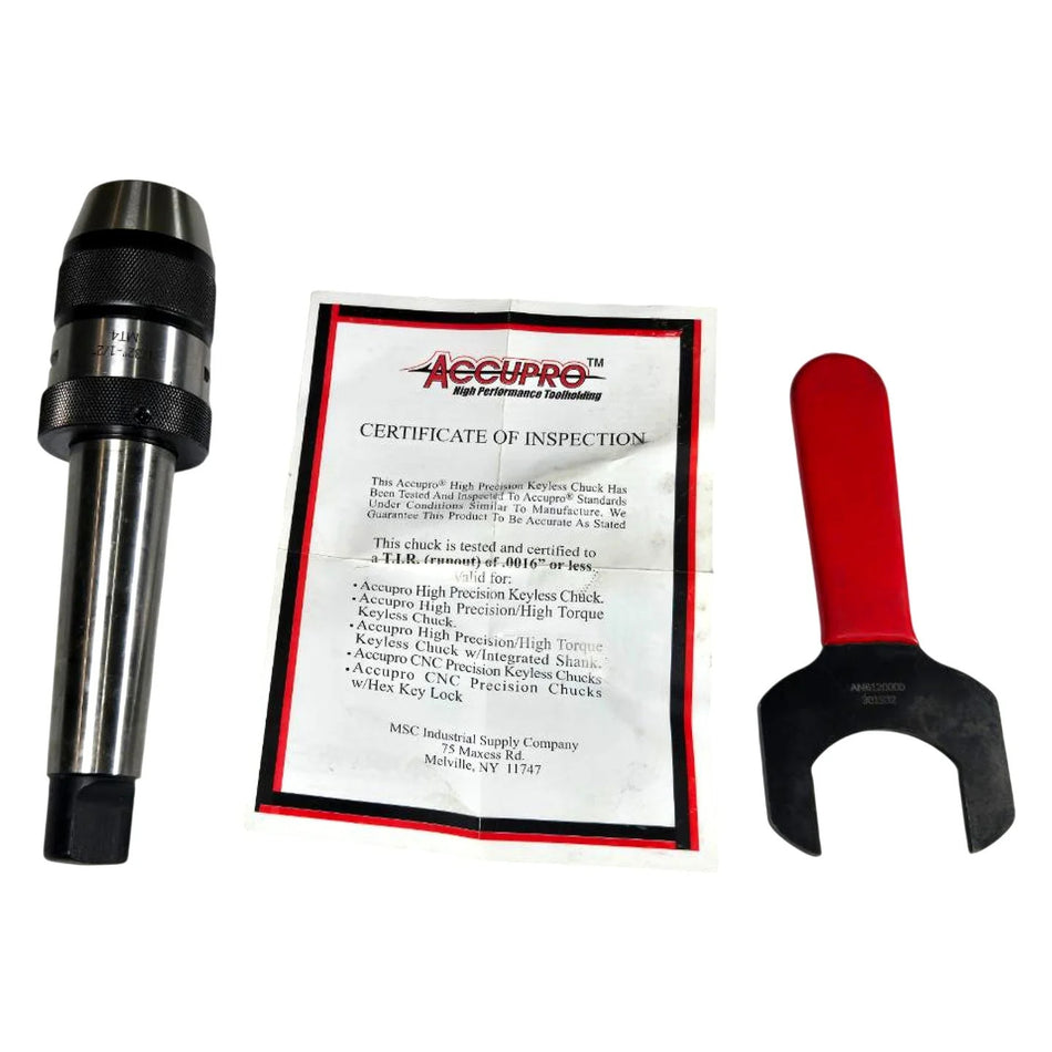 Accupro SPS1304000 63673446 1/32-1/2in 4MT Keyless Drill Chuck Integral Shank
