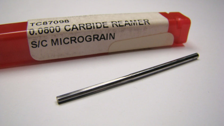 Titan Carbide Straight Reamer 0.080" 4FL 1/2" x 1-3/4" TC87098