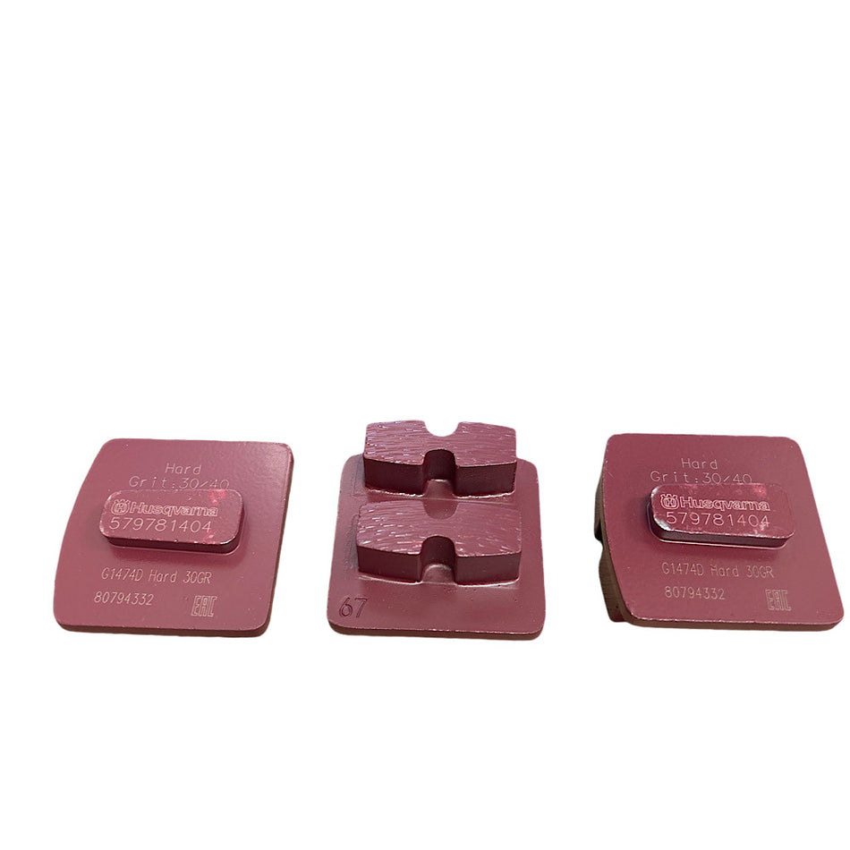 Husqvarna G1474 D 16" 30 Grit Red Double Convex Diamond Tool (Set of 3) -