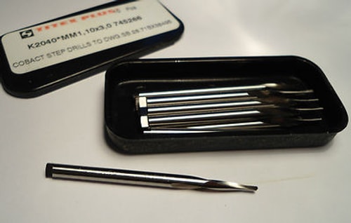 Titex Plus Step Drills 1.10mm x 3.0mm Shank K2040 745266 (10 Pcs)