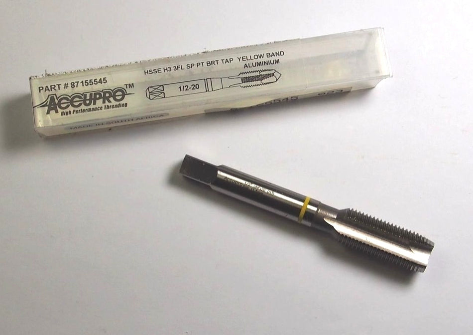 Plug Spiral Point Tap 1/2-20 H3 3FL HSSE UNF Yellow Band