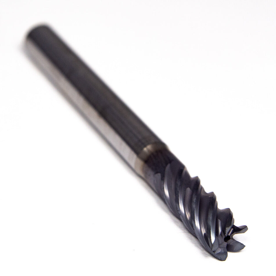 Fraisa P8105300 Carbide Corner Radius End Mill 6mm 5FL Polychrom 0.100"