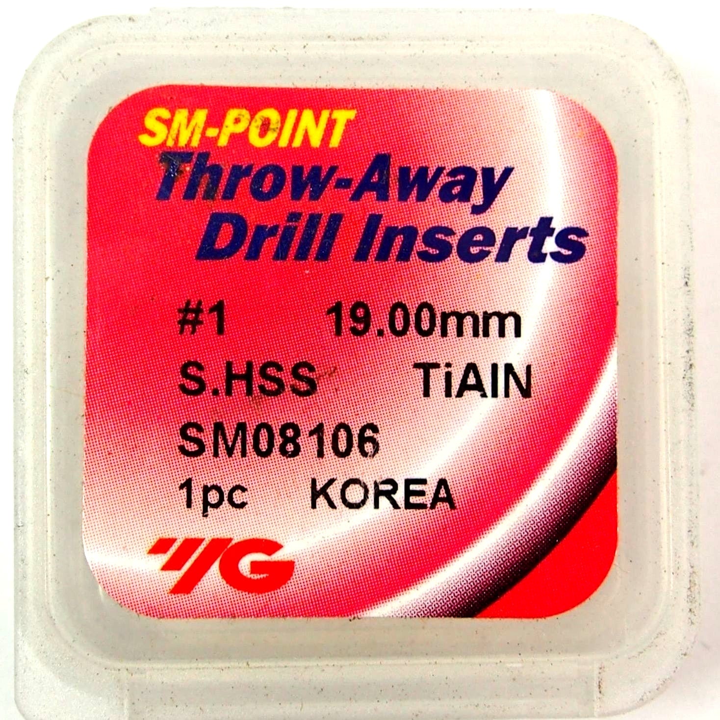 YG1 Throw Away Drill Insert #1 19.00mm x 4.0mm S.HSS TiAlN SM081061