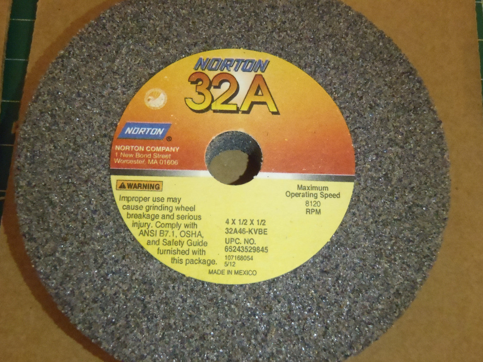 Norton 32A46-KVBE Grinding Wheels 4" x 1/2" x 1/2" 66243529845 (Pack of 5) -4