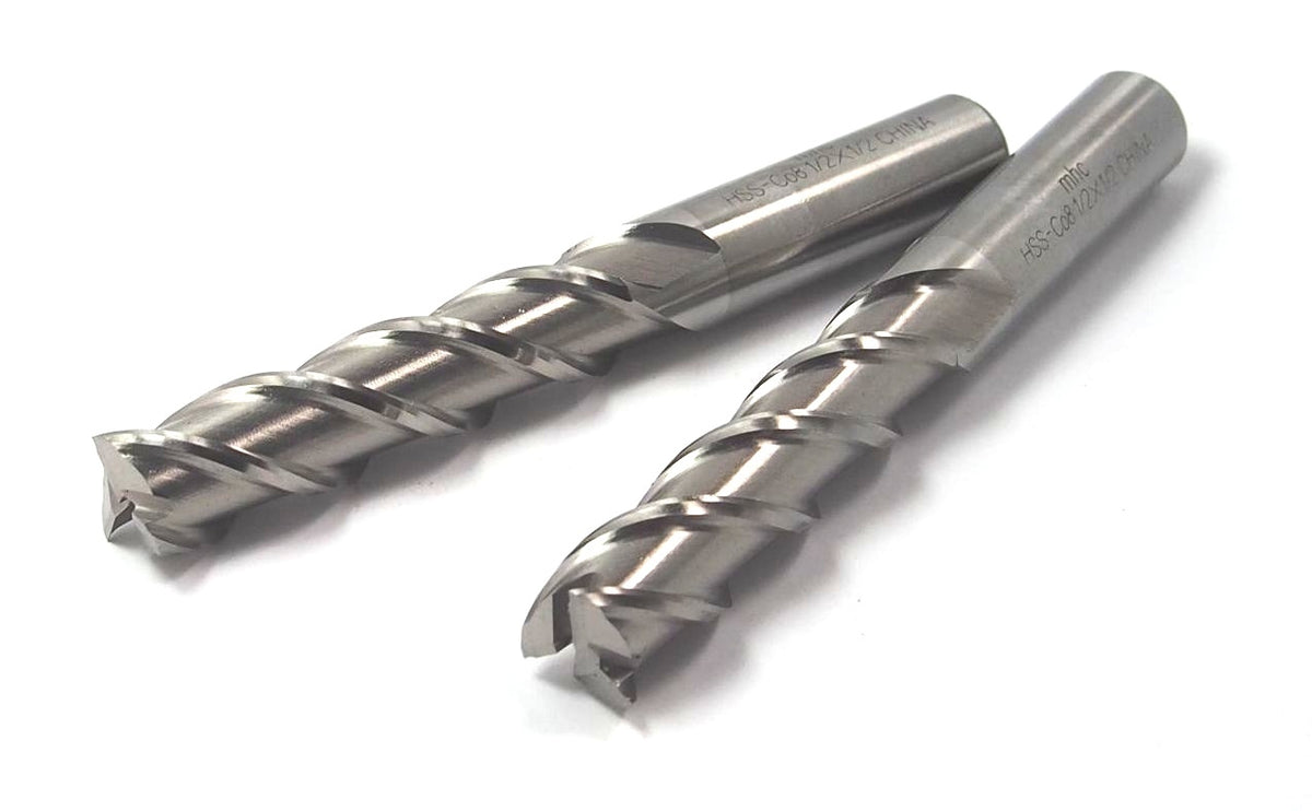 1/2"  Cobalt Single Square End Mills 4FL 1/2" x 2" x 4" (2 Pcs)1