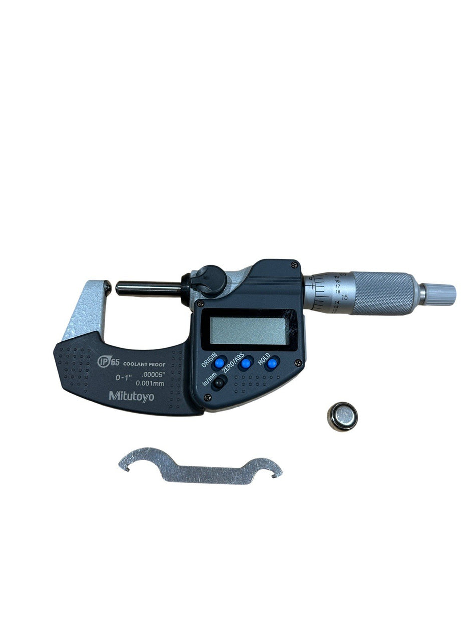 Mitutoyo 395-371-32 1" Max 0.00005" Resolution Digital Spherical Face Micrometer0