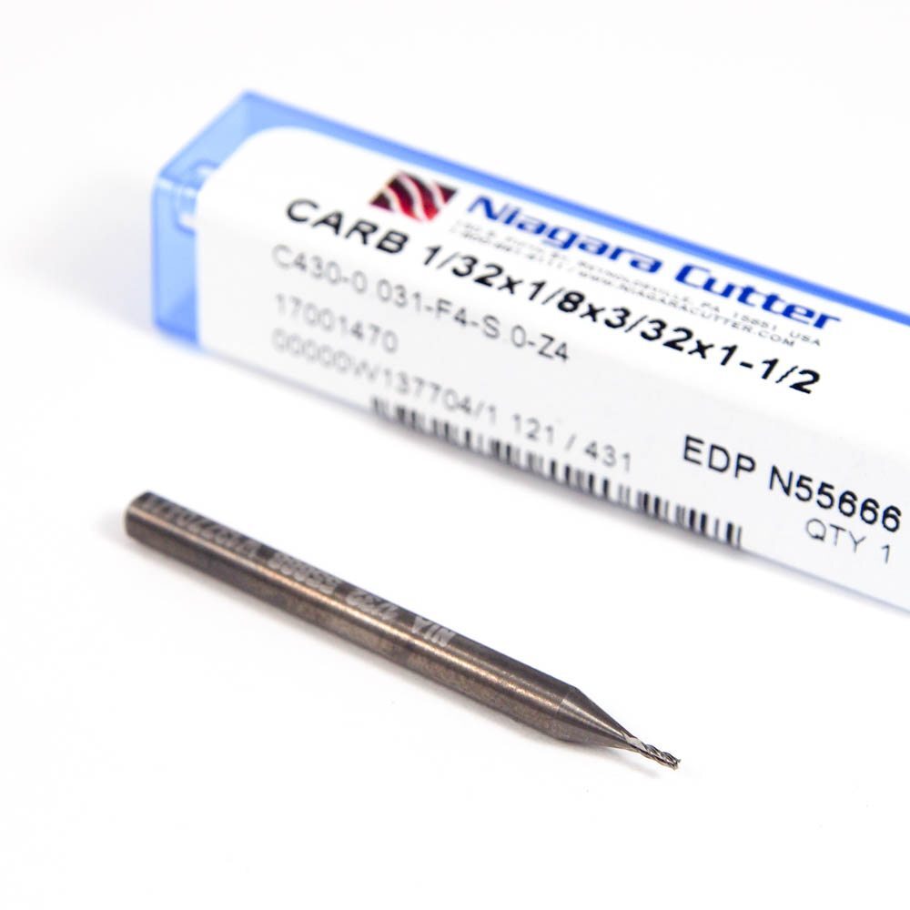 NIAGARA Carbide Roughing and Finishing End Mill 1/32" 4FL N556661