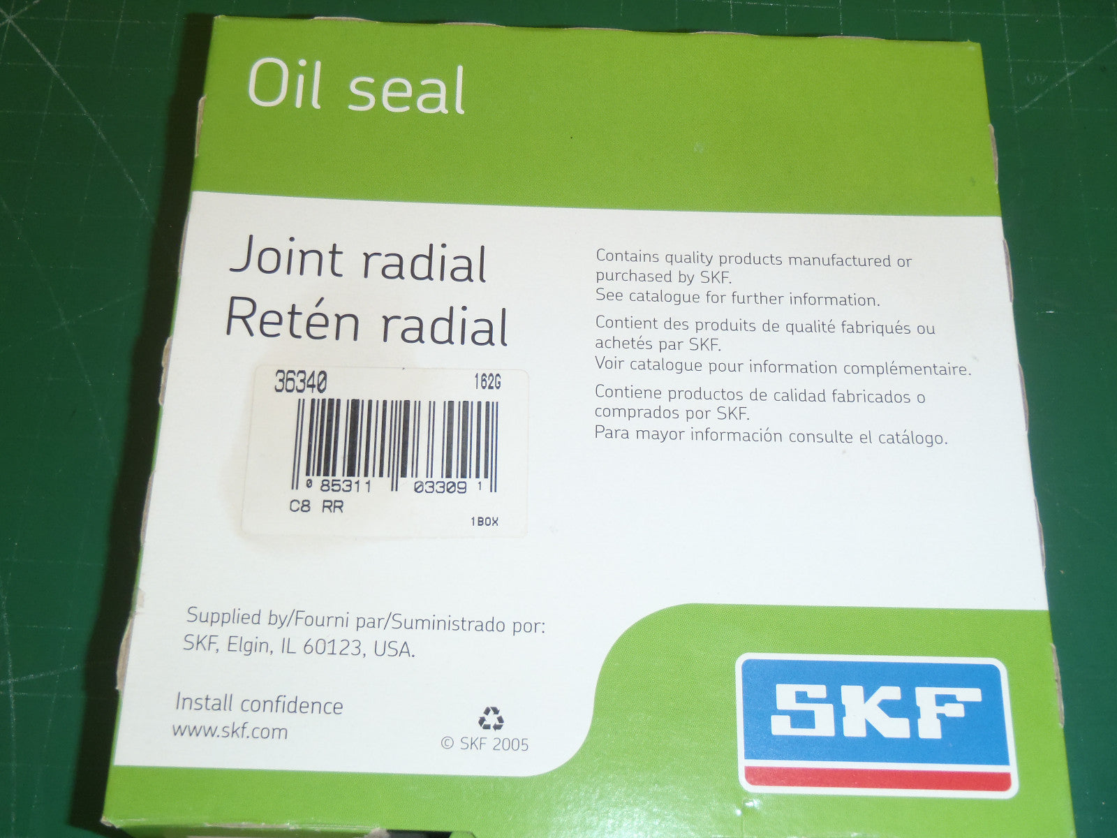 SKF 36340 Metal Clad Radial Oil Seal C8 4-7/8" OD x 3-5/8" ID x 3/4" -4