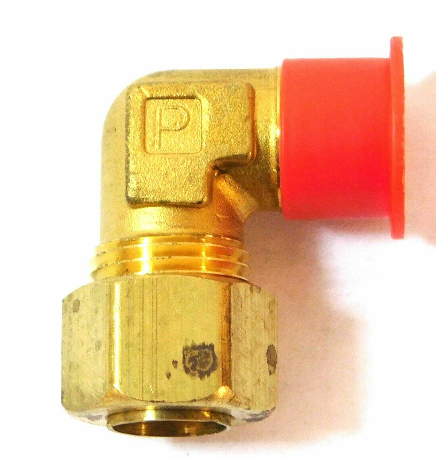 Parker 8 CB12-B Inru-Lok 90° Brass Elbows 1/2" x 3/8-18 (Pack of 5) -1