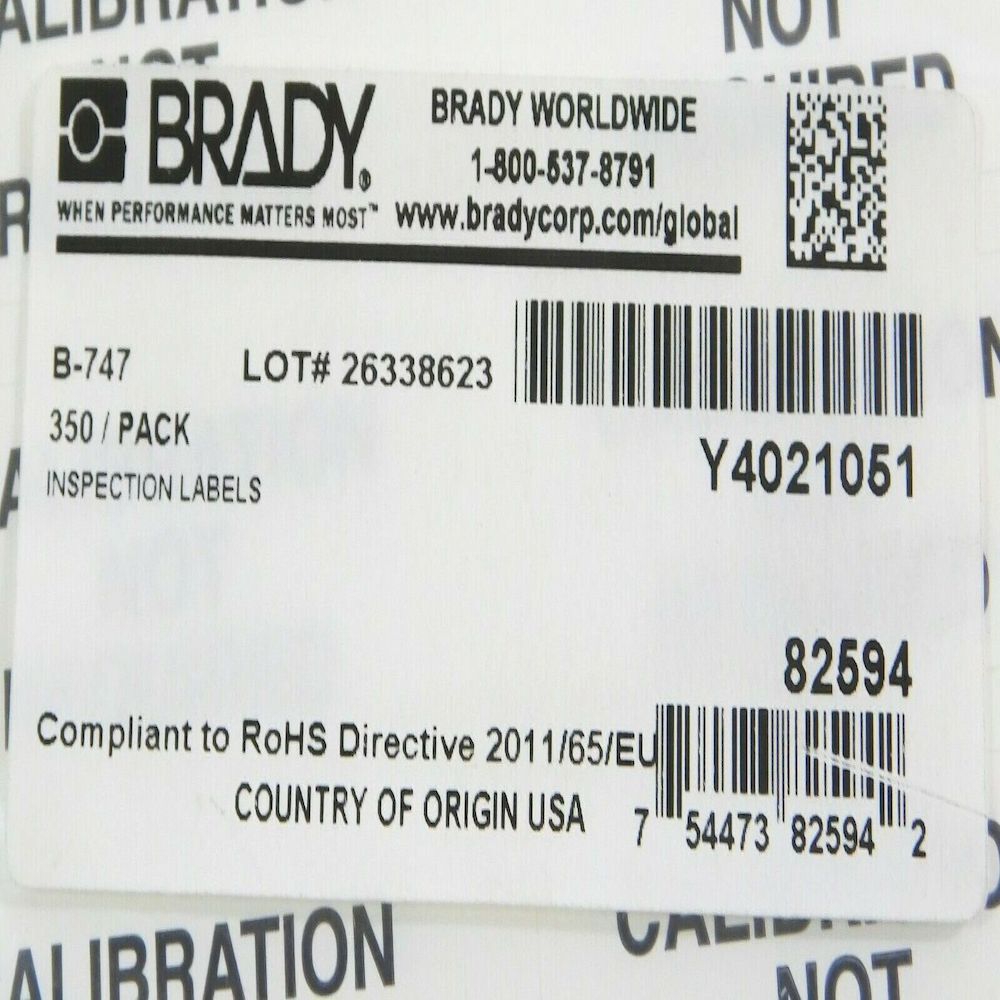 Brady 82594 5/8" x 1-1/2" Polyester Inspection Labels (364 Labels)1