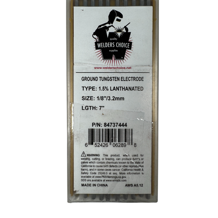 Welder's Choice 84737444 7" OAL x 1/8" Dia Ground Tungsten TIG Welding Rod1