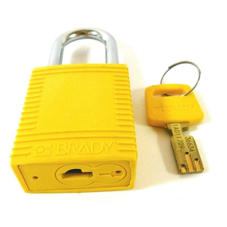 Brady NYL-YLW-38ST-KA6PK 1/4" Safety Padlock (Pack of 6)4