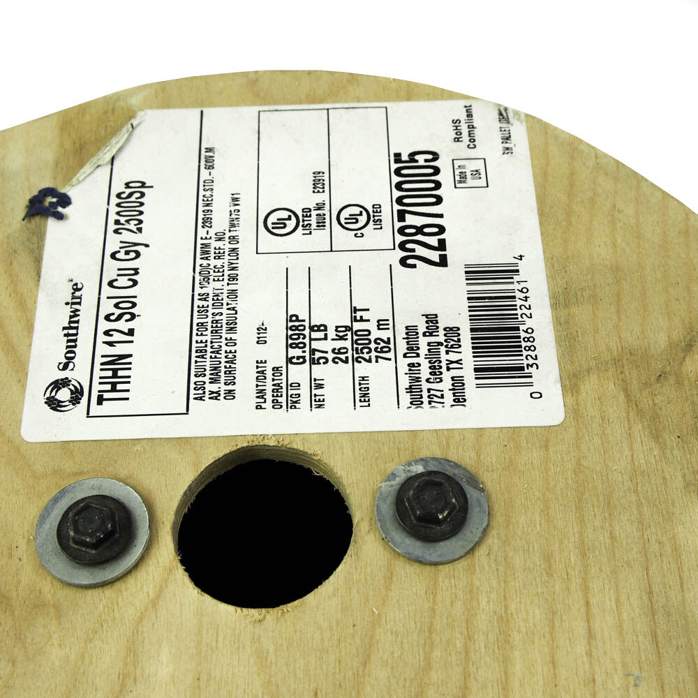Southwire 22870005 2500' L 12 AWG 600V 1 Conductor THHN Building Wire -1
