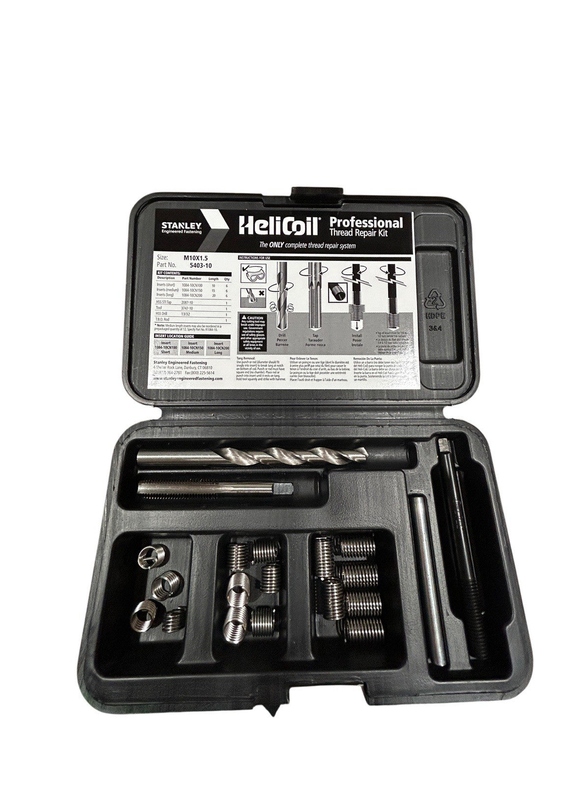 HeliCoil 5403-10 M10-1.50 Thread Grade 18-8 Tanged Tang Style Thread Repair Kit0