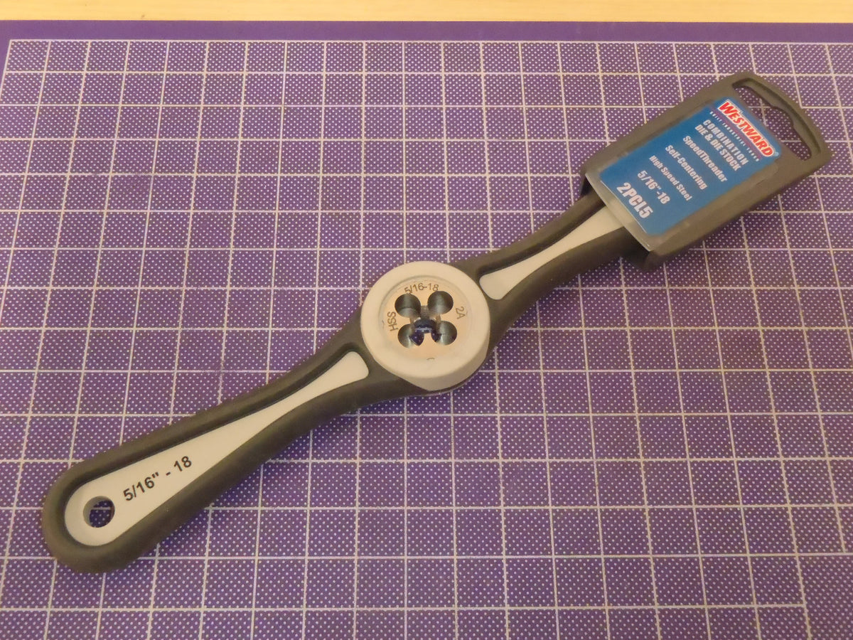 5/16-18  Integrated Die & Die Stock Right Hand Thread HSS Self-Centering Hand -2