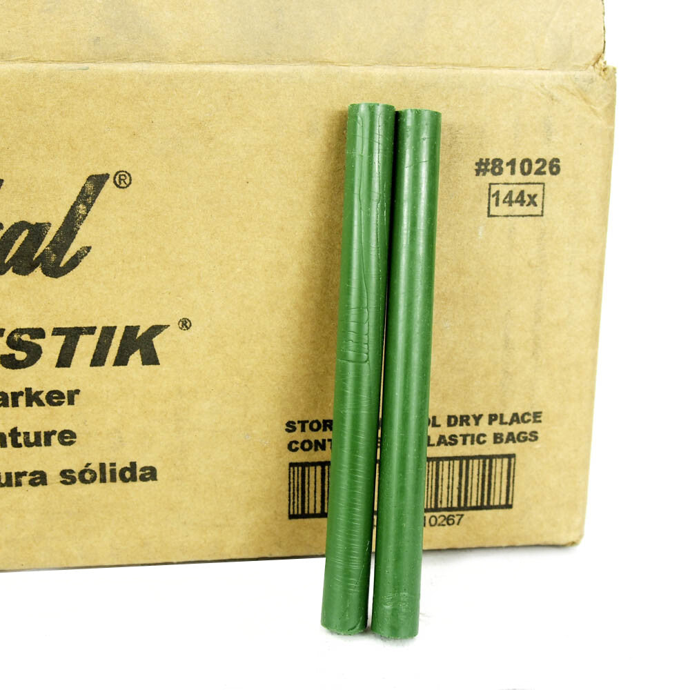 Markal 81026 4-5/8" x 9.5 mm Green Crayon Flat Tip Paint Marker (Box of 144) -1