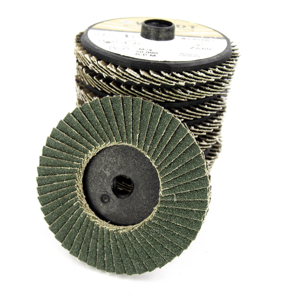 Wendt 230183 3" 60 Grit Zirconia Internal Thread Mini Flap Disc (10-Pack) -1