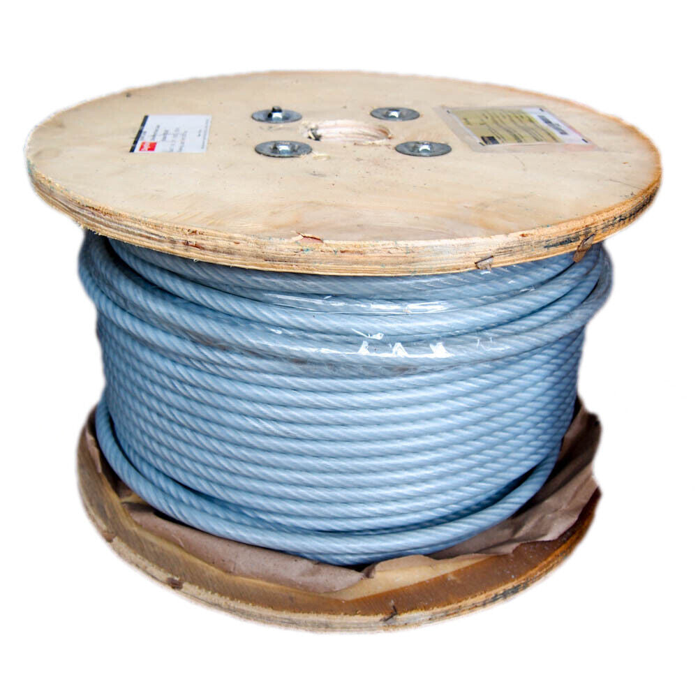 Dayton 2VJK2 Nylon Coated Galvanized Steel Cable 500 Ft x 3/8" Cable -0