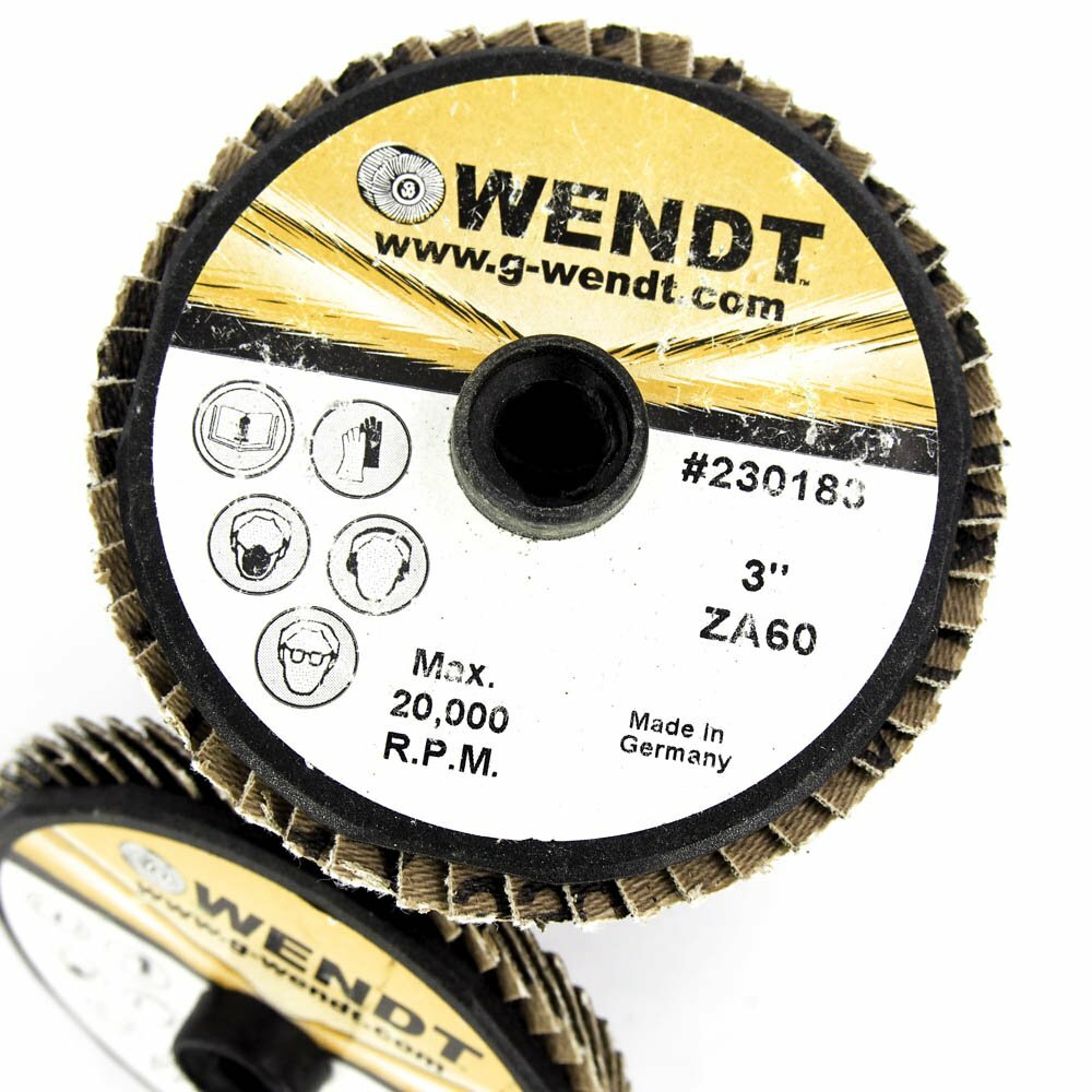 Wendt 230183 3" 60 Grit Zirconia Internal Thread Mini Flap Disc (10-Pack) -2