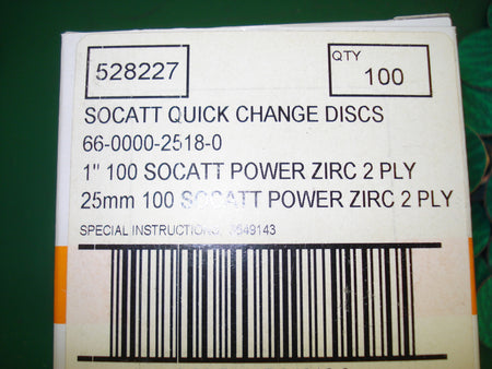 100 Standard Abrasives 528227 SOCATT Quick Change Discs 1" 2 Ply 100 Grit -2