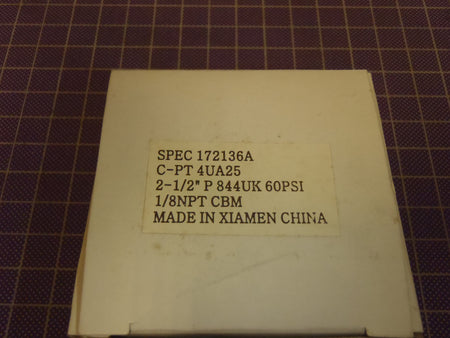 Panel Mount Pressure Gauge U Clamp 2-1/2" 60 psi 1/8 NPT -4