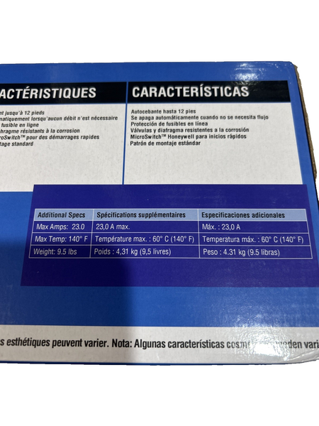 EVERFLO METAL Diaphragm Water Pump EF7000 26.5LPM 23AMP 60PSI1