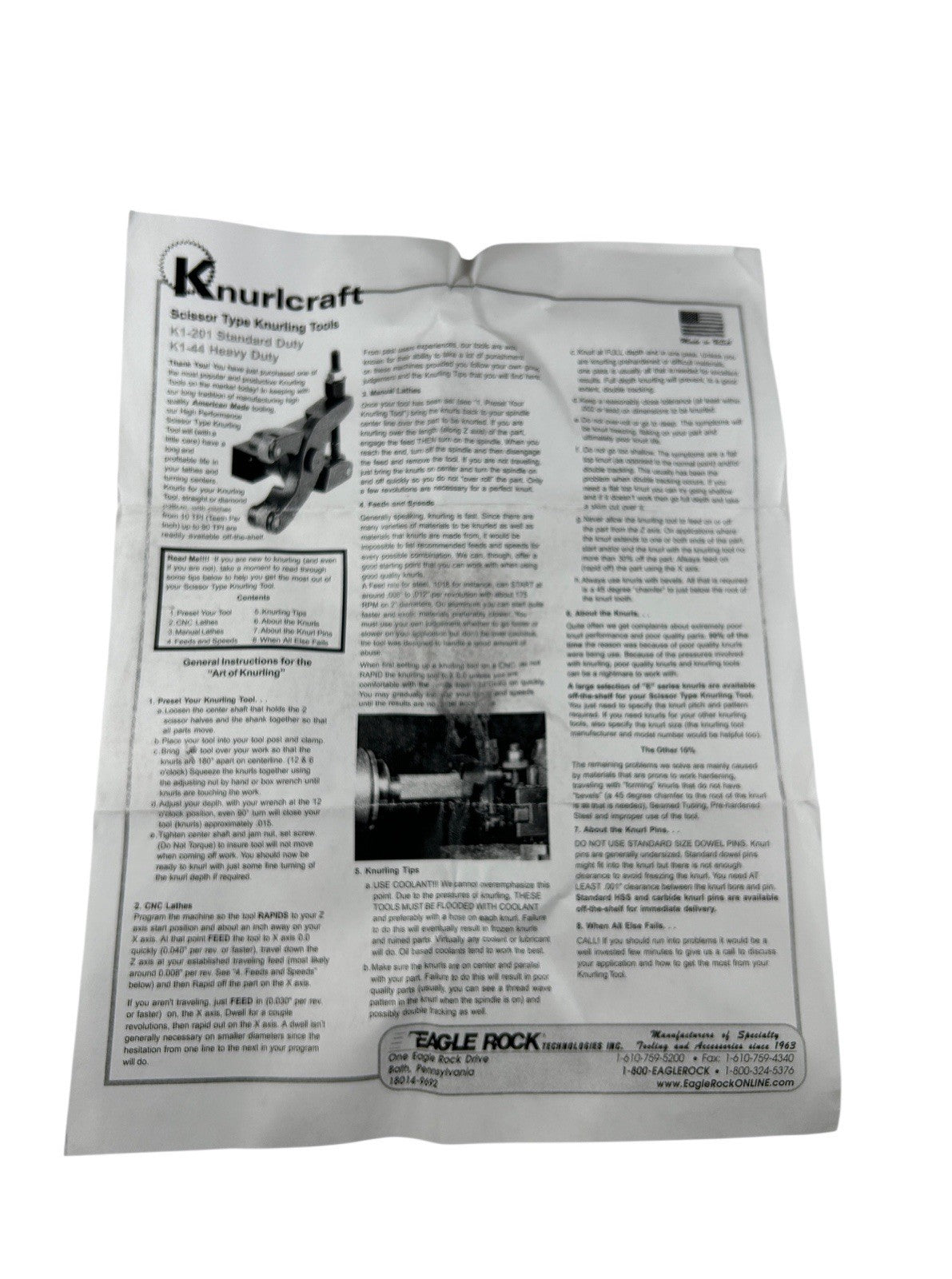 Knurlcraft K1-201-400750ME 2-1/8"-4" Capacity Scissor/Clamp-Type Knurling Tool2