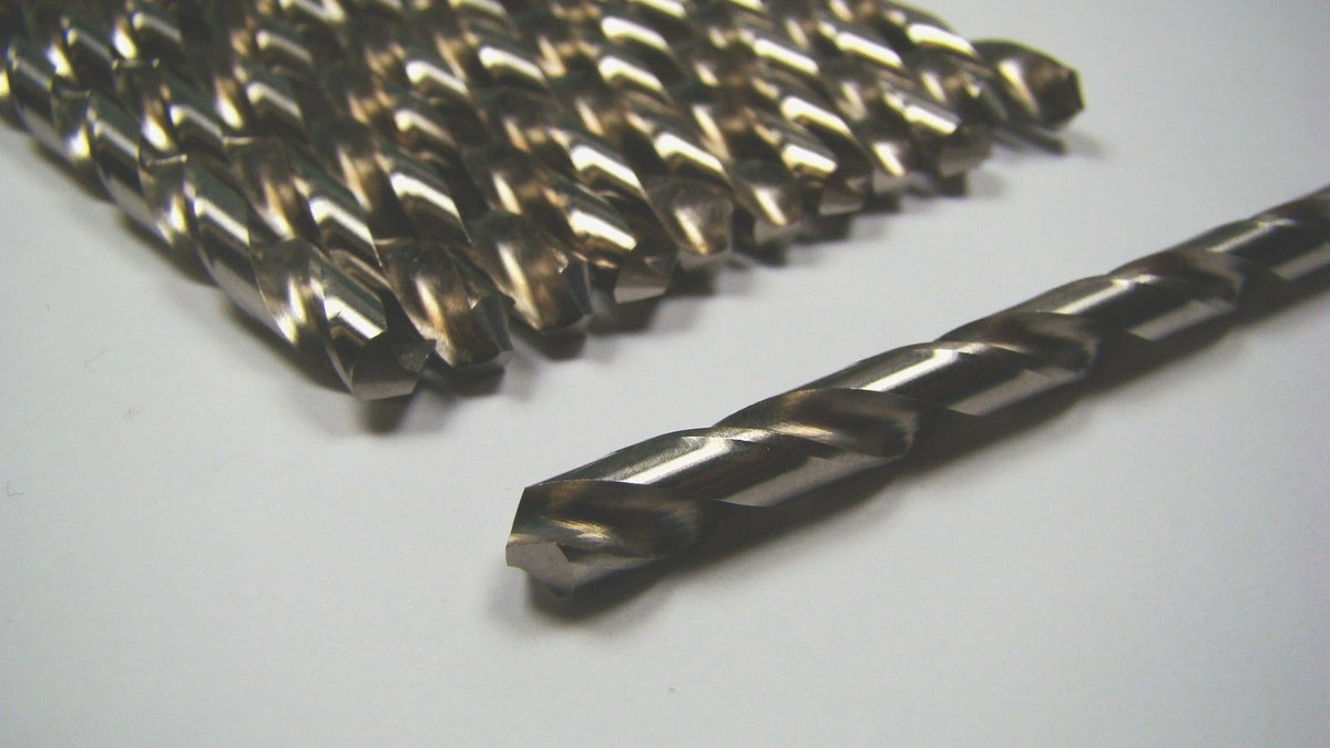 Rutland Jobber Length Drill Bits #9 0.1960" 150° HSS 3-5/8" USA (12 Pcs)1