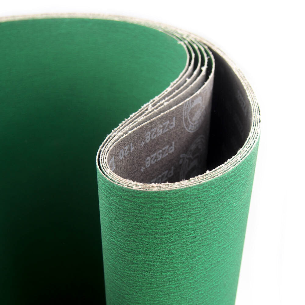 Deerfos PZ528 24" Wide x 84" Long Coated 120 Grit Sanding Belt (5-Pack) -2