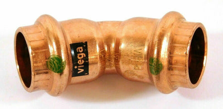 Viega 77607 Copper 45° Degree Elbows Press x Press 1/2" x 1/2" Tube Pack of 2 -1