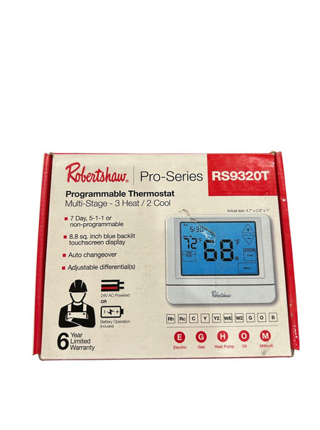 Robertshaw RS9320T 18-30VAC 5/6Hz Auto Heat and Cool Digital Wall Thermostat1