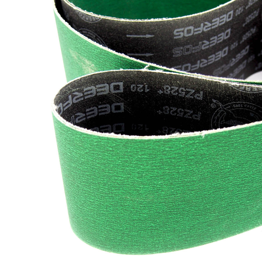 Deerfos PZ528 6" Wide x 132" Long Coated 80 Grit Sanding Belt (2-Pack) -1
