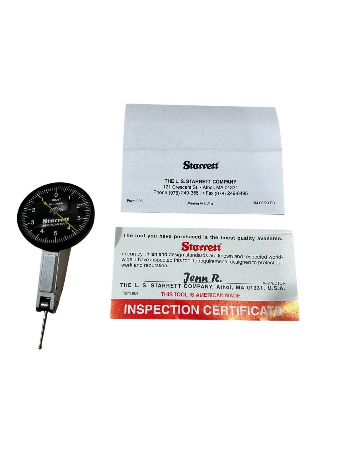 Starrett B708AZ 0.0001" Graduation Black Dial Test Indicator with Dovetail Mount1